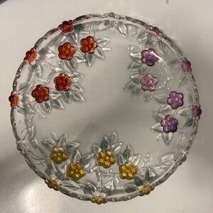 Vintage WALTHER GLASS MIKASA MILLEFLEURS Crystal Serving Tray GERMANY